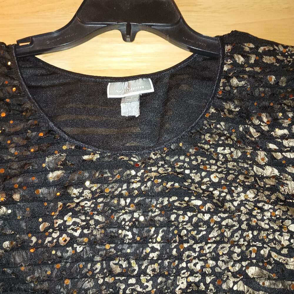 Jm Collection Shimmery Sequinned Top Size Large - image 2